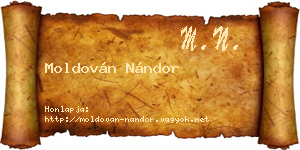 Moldován Nándor névjegykártya